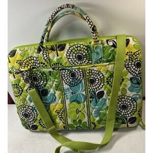 Vera Bradley Retired Large Quilt Lap Top Ipad Limes Up Yellow Green 17” X 14”Bag